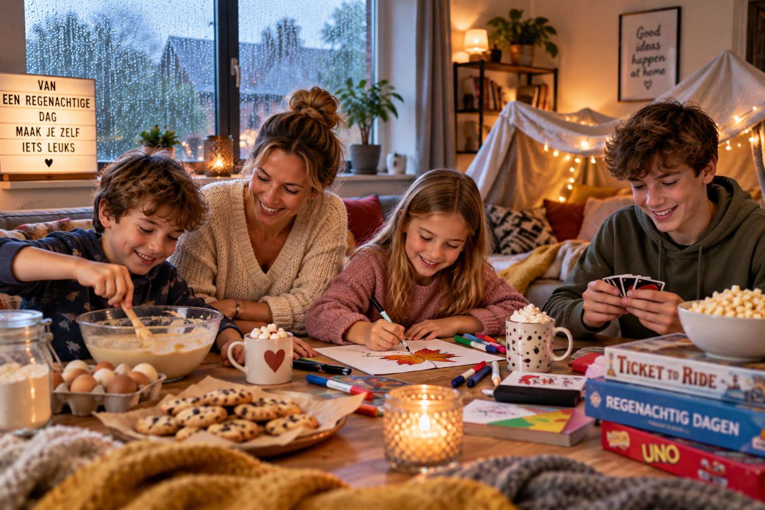 Regenachtige dag? 15 leuke dingen om thuis te doen.