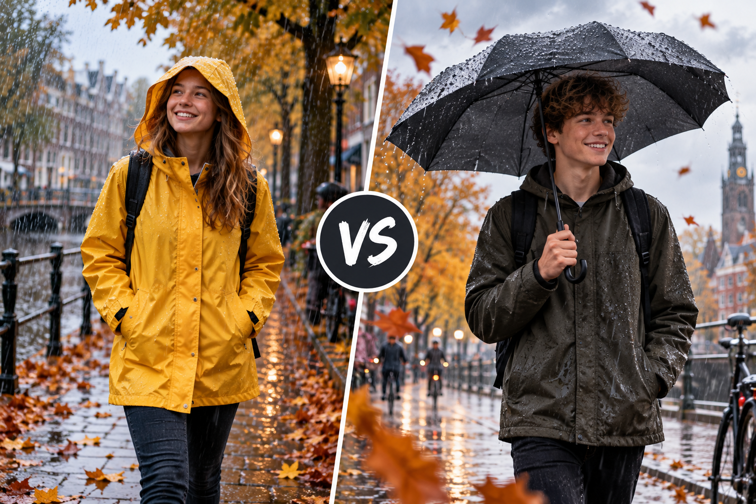 Regenjas of paraplu: wat werkt beter tijdens een Nederlandse herfstdag?